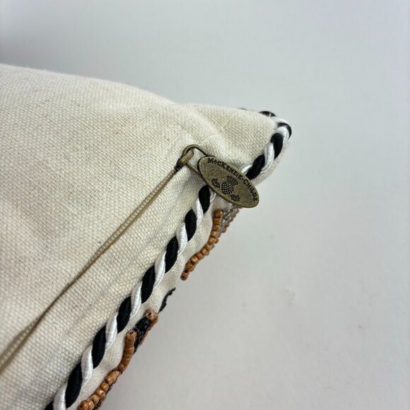 Mackenzie-Childs Serengeti Spots Beaded Pillow 14x14 Animal Print - Picture 3 of 4